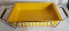 Catherineholm Yellow Lotus Enamelware Baking Pan On Stand W handles Norway