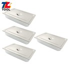 4pcs  Food Pans For Commercial Use  Full Size 3 7  Deep With Lids