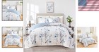 Floral Print Bed Cover Set With Lightweight Quilt And Matching Pillow Shams