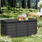 75 Gallon Large Outdoor Deck Box With Lockable Lid   Heavy-duty Hinged Door - Wh