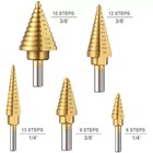 Hss 6pcs Titanium Step Drill Bit Set With Automatic High Speed Steels