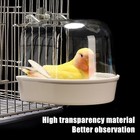 Clear Hanging Bird Bath Cage Parakeet Parrot Bathtub Cage Accessory