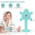 Baby Rattle Teether Blue 2 In 1 Infant Chew Teething Toys Rattles For Babies 0-2