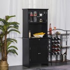 Kitchen Buffet Hutch Storage Cupboard With Framed Glass Door Drawer   Cabinet