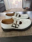 New Dr  Martens 8065 Mary Jane White Leather Double Buckle Shoes Women s Us 6