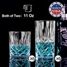 Drinking Glasses  12 Piece Crystal Glass Cups  Mixed Glassware Set  6 Clear 