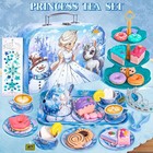Frozen Tea Party Set For Little Girls  Princess Gift Toy  Kids Pretend Play Tin