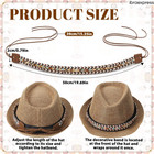 Cowboy Hat Band Brown Western Buckle Adjustable Woven Hatband Men Women