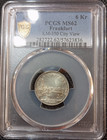 Pcgs Ms 62 Frankfurt 6 Kreuzer 1856 Unc Silver Coin City View Germany Luster