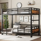 Twin Xl Over Twin Xl Metal Bunk Bed Metal Loft Bed With Raised Security Fence