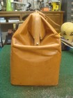 Vintage Amiet Tan Color Genuine Leather Doctor Travel Bag With Key - Good Used