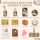 Mothers Day Gifts For Mom  12pcs Vanilla Coconut Bath And Body Gift Basket Se   