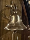 Vtg Solid Brass 4    Nautical Hanging Bell With Wall Bracket Nautical Ship Bell