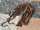 Vintage Hand Forged Iron Heavy Rare Swing   Lamp Hanging Chain   Hook 2 Pcs 