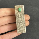 Vintage Antique 800 Silver Lipstick Case Holder With Mirror Etched