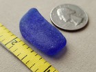 Genuine Beach Sea Glass Surf Tumbled Cobalt Blue Large Frosted Pendant Rare V-1