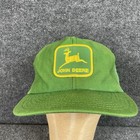Vintage John Deere Green Snapback Trucker Hat Louisville Mfg Usa Made Mesh Back