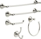 1-pack Towel Hooks Polished Nickel Double Bathroom J Hooks Wall Mounted