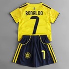 Ronaldo  7 Al Nassr Kids Soccer Jersey Kit Boys Girls Youth Fans Gift