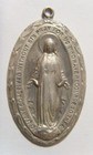 Antique Extra Large 37 Mm Sterling Silver Catholic Saint Mary Pendant 53356
