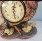 Vintage Farmhouse Hen   Chicks Resin Table Clock     Country Rustic Kitchen D  cor