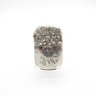 Antique  Monogrammed With Raised Flowers Sterling Match Safe  Matchsafe  Vesta