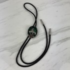 Stunning Rare Horse   Rider Pewter   Enamel Bolo Tie Signed Siskiyou 870296