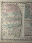 1870 Colton s St Louis   Chicago City Plans Hand Coloured Antique Map 17  X 14 