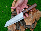 Custom Hand Made Forged Damascus Steel Kitchen Chef Knife Wood Handle 2735