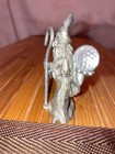 Vintage Hudson Pewter Wizard Figurine 839 1983 Faceted Crystal Ball Staff 2 25in