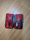 Vintage Manicure Set In Red Case