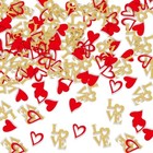 200 Pcs Valentine s Day Love Hear Confetti Decorations For Table  Red Gold 