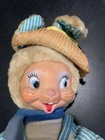 Vintage Gund Creation Dressed Bunny Rabbit Plush Doll 1940-50s Vinyl Rubber Face