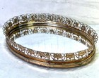 Vintage Gold Filigree Mini Vanity Mirror Tray Petite 7 25  Hollywood Regency
