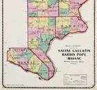 1871  Illinois Counties Map Saline - Gallatin - Hardin - Pope - Massac  Original