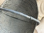 Large Antique Buttocks Basket Blue Patina Wicker Vtg 20x13