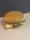 Vtg Ceramic Deli Cheeseburger Coaster Set Jo Anne Marquardt 1979 Rare Pop Art