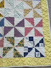 Vintage 1930-60 s Handmade Quilt Pinwheel Multi-color Baby Toddler 42  X 49  Usa