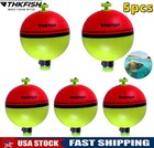 5pcs Fishing Weighted Round Floats Bobbers Foam Snap-on 1 5 2 5 3 5in Red green