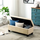 Faux Leather Storage Ottoman Storage Bench Seat Footrest For Living Room Bedroom