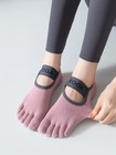 Non Slip Grip Socks Women Yoga Pilates Five Finger Anti Skid Fitness Socks