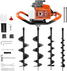 72cc Gas Powered Post Hole Digger W  3 Auger Bits  3  5  8     2 Extension Rods