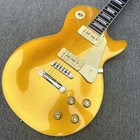 Lp Standard Electric Guitar Silver Hardware Gold Finish P90 Ships From Usa