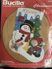 Frosty And Friends Felt Applique Christmas Stocking Kit Nip 15 In Bucilla