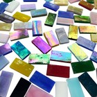 320pcs Iridescent Glass Mosaic Tiles Colorful Stained Glass For Diy Crafts