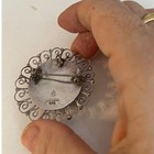 Vintage Taxco Mexico Sterling Silver Eagle 3 Brooch Green Agate Filigree Pin Euc