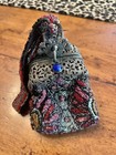 1800s Antique Filigree Jeweled Beaded Metal Frame Bag Purse Wristlet Art Nouveau