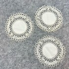 Set Of 3 Matching Hand Crocheted Doilies Doily Coasters Vintage Antique Lace