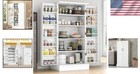 Pantry Cabinet Kitchen Storage Cabinet With Doors Adjustable Shelves White