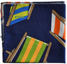        new Eton Multi-color Deckchair Cotton silk Pocket Square Handkerchief Italy